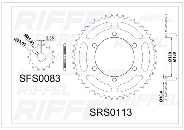 Kit Transmisión Riffel Top Yamaha YZF-R3 MT-03 - Imagen 2