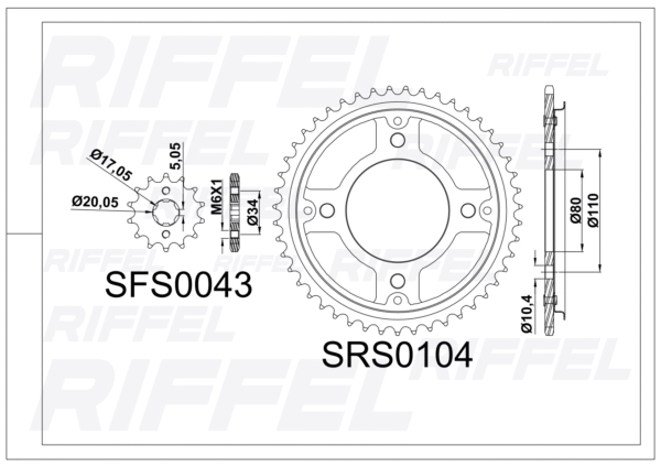 Kit Transmisión Riffel Top Honda CB-190 - Imagen 2