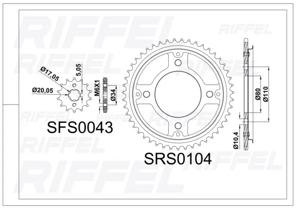 Kit Transmisión Riffel Top Honda CB-190 - Imagen 2
