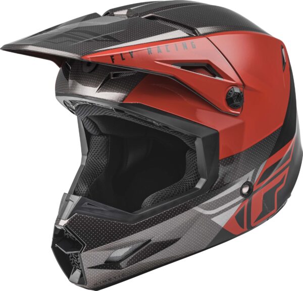 Casco Fly Racing Kinetic Straight Edge Rojo/Negro/Gris