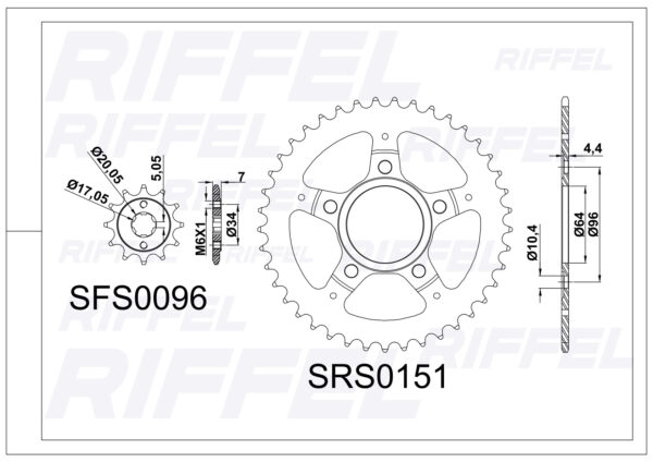 Kit Transmisión Riffel Titanium Honda XR-200 - Imagen 2