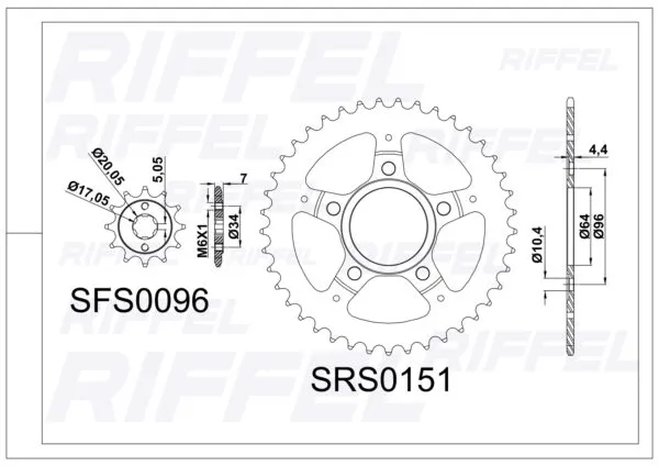Kit Transmisión Riffel Titanium Honda XR-200 - Imagen 2