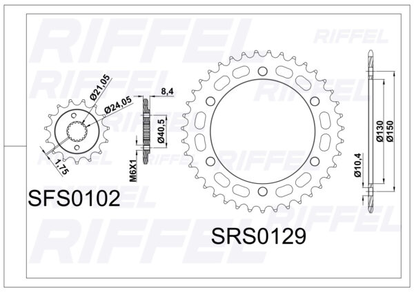 Kit Transmisión Riffel Titanium Honda NX4 FALCON-400 - Imagen 2