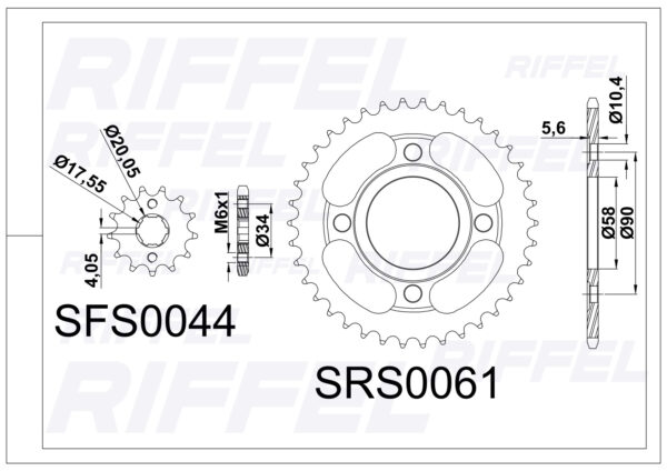 Kit Transmisión Riffel Titanium Motorrad TTX-150 - Imagen 2
