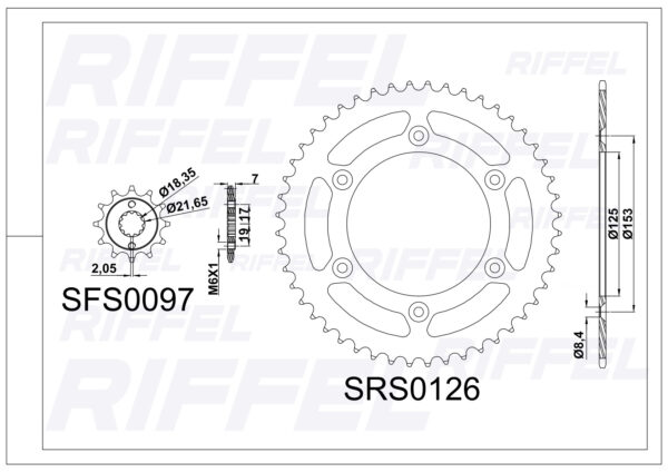 Kit Transmisión Riffel Titanium Honda CRF-250L - Imagen 2