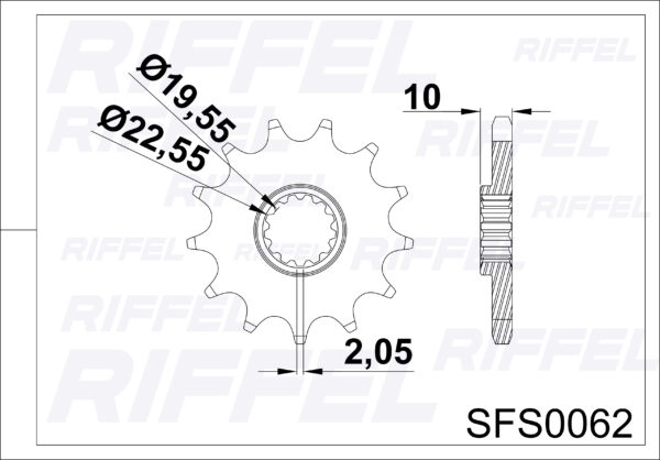 Piñón Riffel Suzuki DR-350 15T - Imagen 2