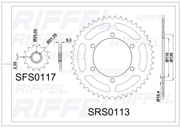Kit de Transmisión Riffel TITANIUM KAWASAKI NINJA 300 / 400 - Imagen 2