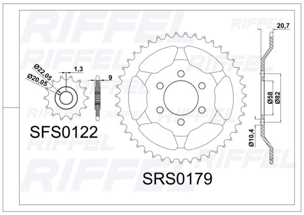 Kit de Transmisión Riffel TITANIUM BENELLI TNT-250 - Imagen 2