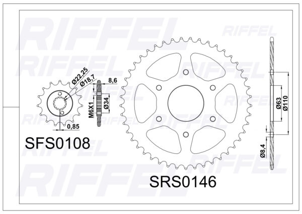Kit de Transmisión Riffel TITANIUM KTM DUKE-390/ RC-390 - Imagen 2