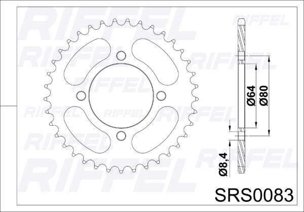 Catalina Riffel YAMAHA YBR-125 43T - Imagen 2