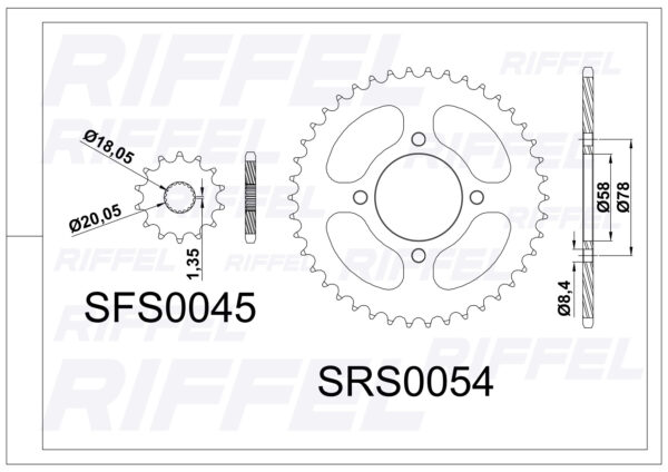 Kit transmisión Riffel TITANIUM KEEWAY RKS-150 - Imagen 2