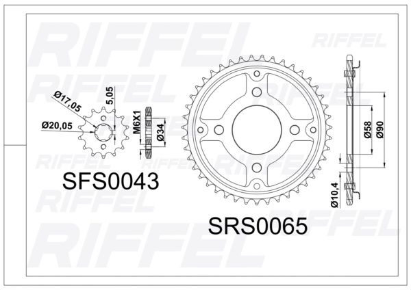 Kit transmisión Riffel TITANIUM HONDA XBLADE 160 - Imagen 2