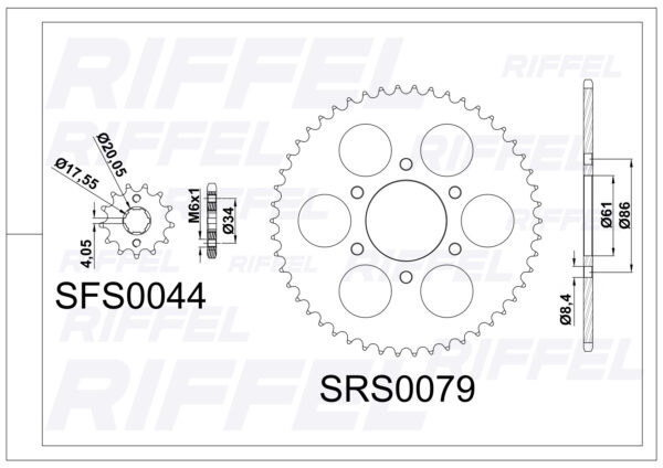 Kit transmisión Riffel TITANIUM HAOJUE NK-150 - Imagen 2
