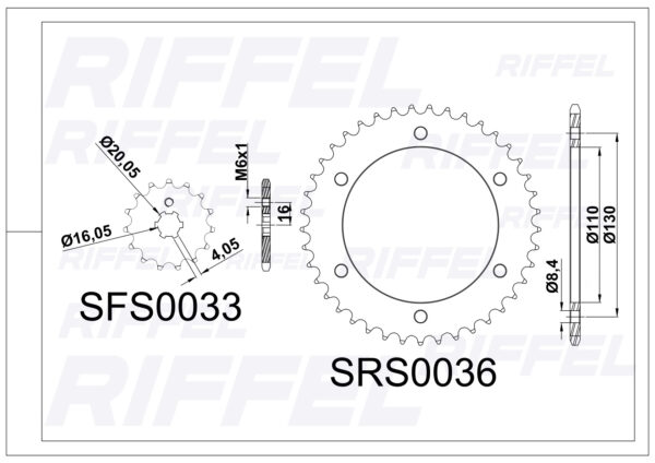 Kit transmisión Riffel TOP YAMAHA YZF-R15 V3/V4 - Imagen 2