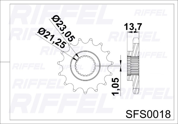 Piñón Riffel YAMAHA FZ-250 14T - Imagen 2