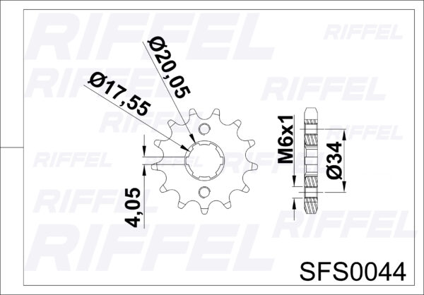 Piñón Riffel HONDA CG-125 17T - Imagen 2