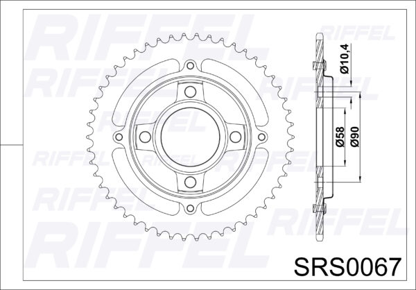 Catalina Riffel HONDA CB-1/CG-125  43T - Imagen 2