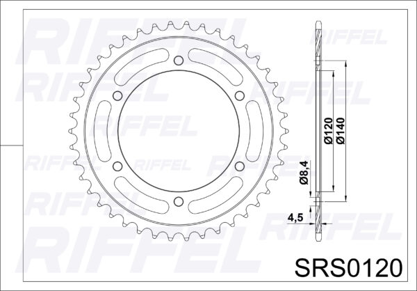 Catalina Riffel HONDA XL-250R  44T - Imagen 2
