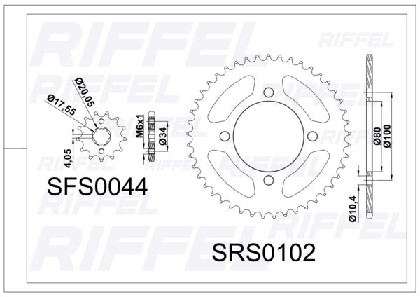Kit Transmisión Riffel TITANIUM SUZUKI GZ-150 - Imagen 2