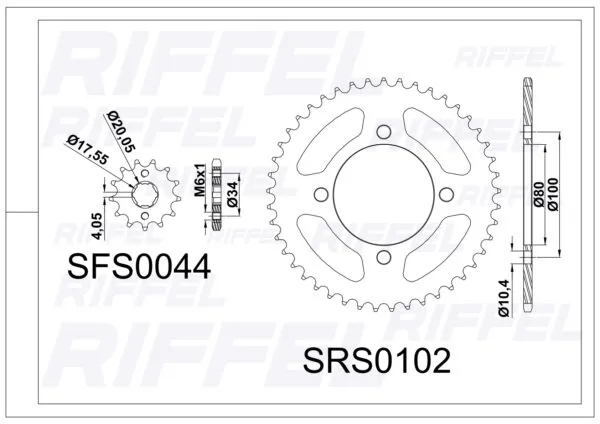 Kit Transmisión Riffel TITANIUM SUZUKI GZ-150 - Imagen 2