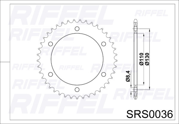 Catalina Riffel YAMAHA YZF-R15 48T (V3) - Imagen 2
