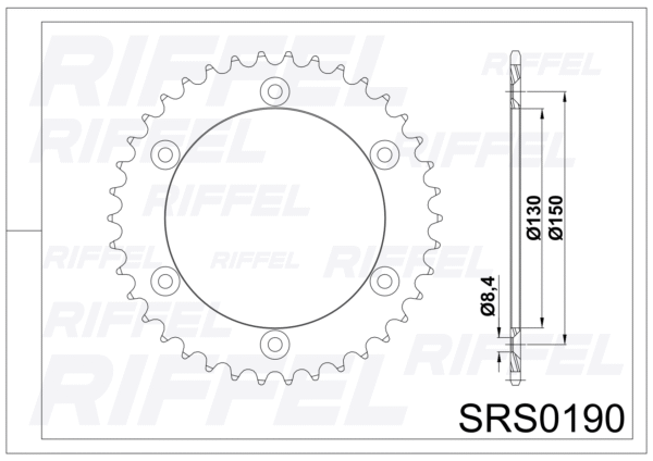 Catalina Riffel YAMAHA YZF-250/450 51T - Imagen 2