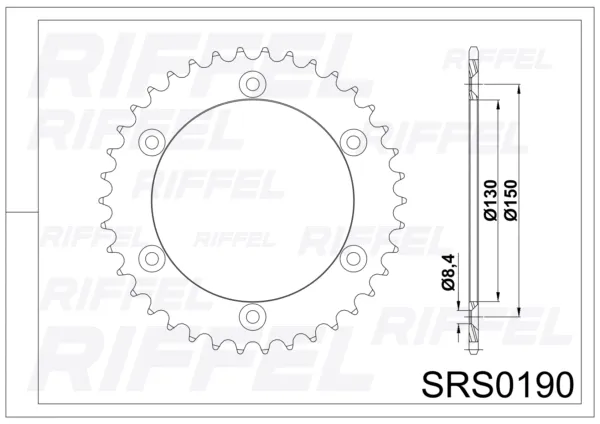 Catalina Riffel YAMAHA YZF-250/450 51T - Imagen 2