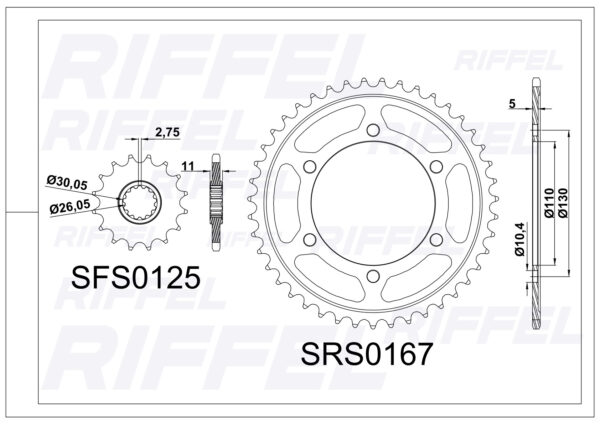 Kit transmisión Riffel CARBON YAMAHA MT-07/MT-10 - Imagen 2