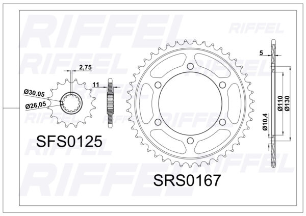 Kit transmisión Riffel CARBON Yamaha MT-09/TRACER - Imagen 2