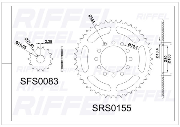 Kit transmisión Riffel CARBON Kawasaki VERSYS 650/ER-6N - Imagen 2