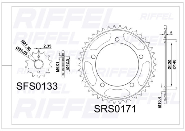 Kit transmisión Riffel CARBON Suzuki V-STROM-650 - Imagen 2