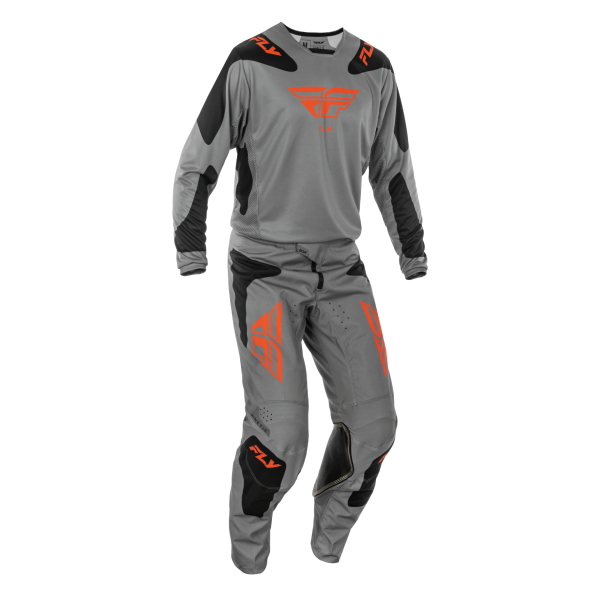 TRAJE FLY RACING KINETIC SYM GREY//ORANGE//BLACK 2025